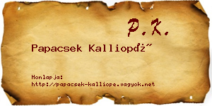 Papacsek Kalliopé névjegykártya